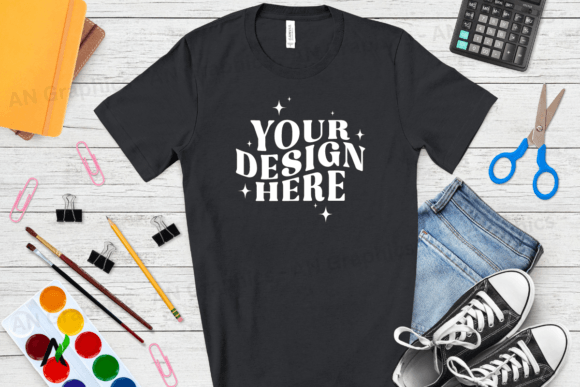 Back to School Bella Canvas Mockup 052 and Back To School Bella Canvas 3001 Unisex T-Shirt Mockup Digital Download