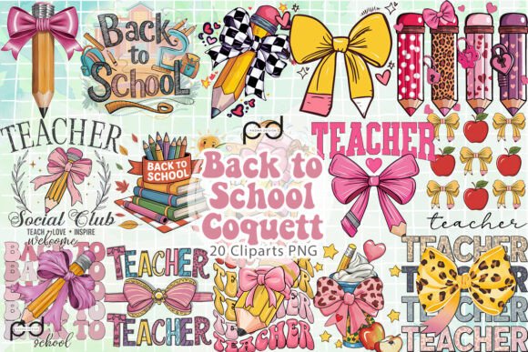 Back to School Coquette Clipart PNG: A Versatile Design Asset