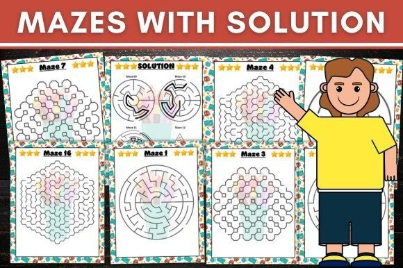 Back to School Mazes with Solution: A Logical Adventure for Young Minds