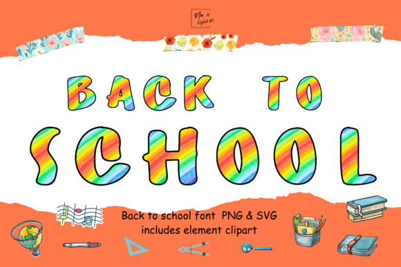 Back to School Rainbow Crayons Font and Clipart: A Creative Resource for Designers and Artists