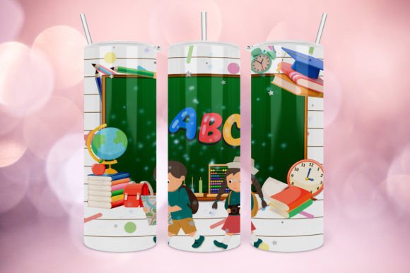 Back to School Tumbler Png Wrap Design