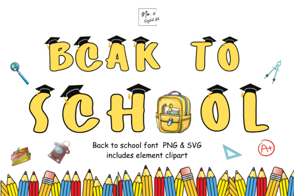 Back to School Yellow Graduation Font: A Versatile Design for Creative Projects
