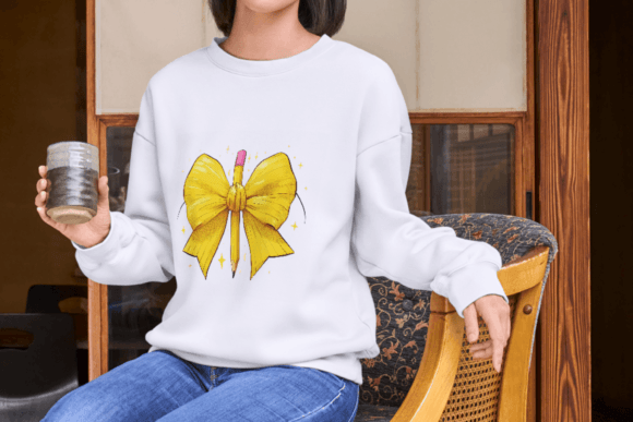 Yellow Ribbon with Pencil Back to School